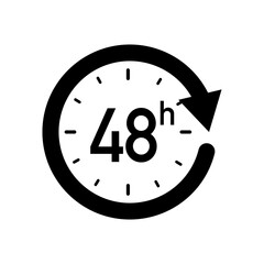48h icon vector on black colour