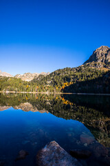 Autumn landscape in Aiguestortes and Sant Maurici National Park, Spain