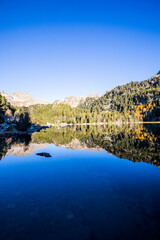 Autumn landscape in Aiguestortes and Sant Maurici National Park, Spain