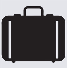 suitcase icon silhouette vector art illustration, black suitcase isolated on white