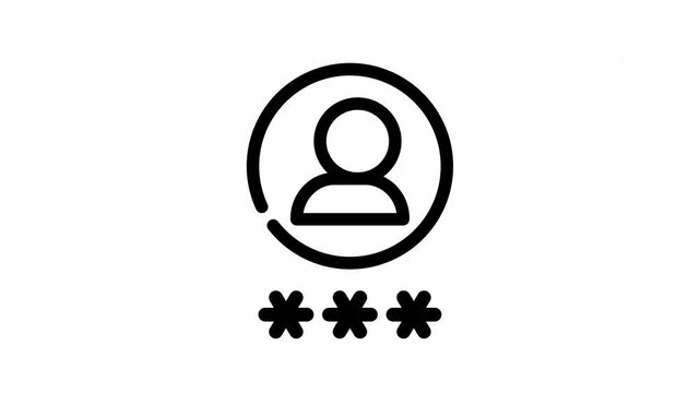 account password line icon animation 