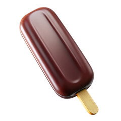 3D chocolate ice cream bar PNG, transparent background