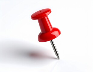 Bright Red Pushpin on White: Essential Office and Craft Tool