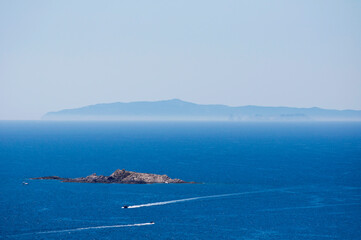 Distant island in the Mediterranean Sea