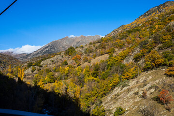 Autumn landscape in Aiguestortes and Sant Maurici National Park, Spain