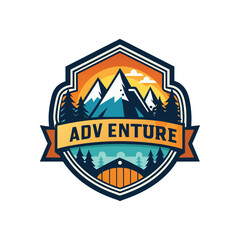 Obraz premium Adventure, travel, mountain, t-shirt, badge logo design