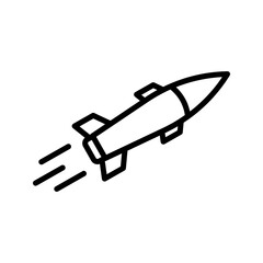 Missile Icons pack in outlined and flat versions