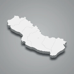 Shaki-Zagatala 3d isometric map is a economic region of Azerbaijan