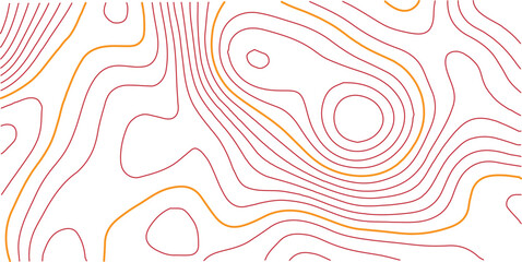 Topographic red line on White background texture. Seamless pattern with background. Background with red lines. 