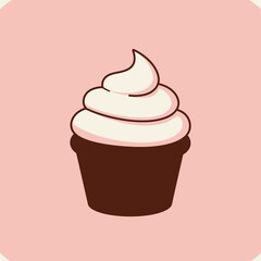 A vector illustration of delicious chocolate and pink cherry cupcakes, perfect for a sweet birthday party dessert or bakery design
