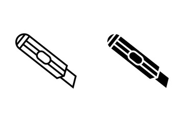 cutter knife icon vector design template in white background