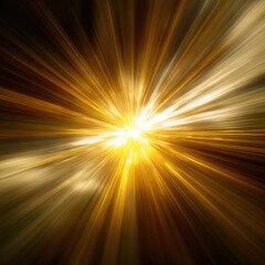 Fototapeta premium Bright Yellow And Light Radiates Outwards isolated on a transparent background