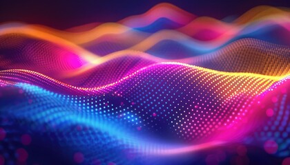 Abstract digital wave patterns in vibrant colors.