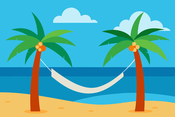 tropical beach with palm tree