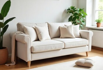 Cream Sofa in Modern Living Room
