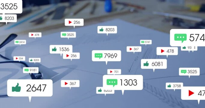 Notifications appearing after pause, floating around paper, updating eyeglasses showing feedback