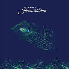 Happy Janmashtami festival poster template vector illustration with background