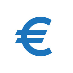 Simple Euro sign for Euro currency. European banking system. Vector illustration. 