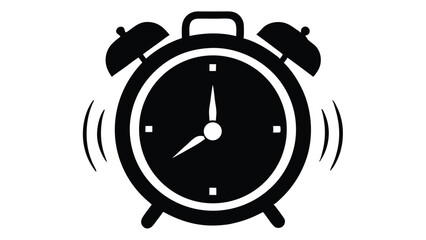 Clock Alarm Icon Silhouette Vector Illustration
