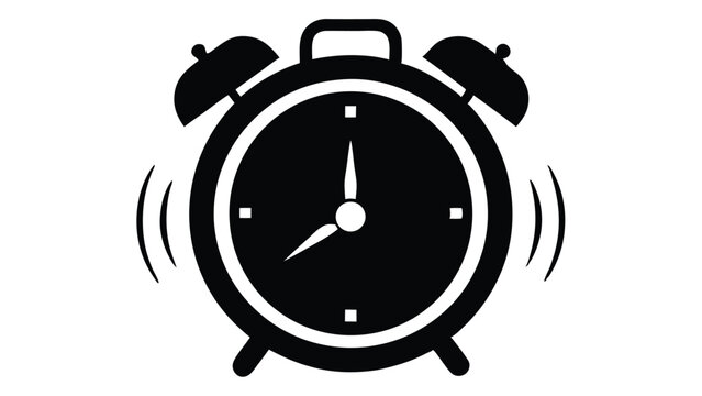 Clock Alarm Icon Silhouette Vector Illustration

