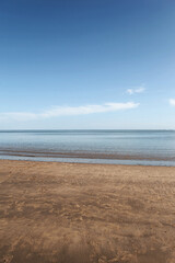Sand and seascape on background