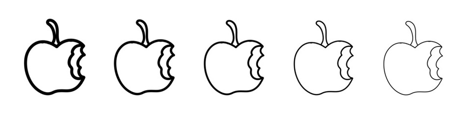 bitten apple icon simple vector outline logo