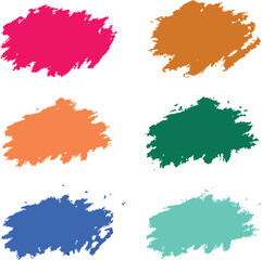 Colorful Brush Strokes Collection Artistic Vector Elements for Creative Design and Visual Appeal with a Variety of Vibrant Colors