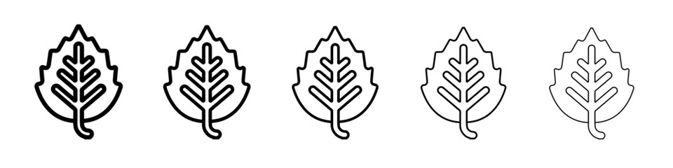 brich leaf icon simple vector outline logo