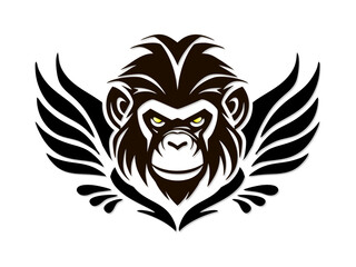 monkey head logo and a pair of wings
