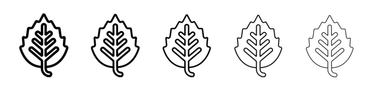 brich leaf icon simple vector outline logo