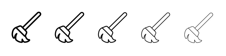 broom icon simple vector outline logo