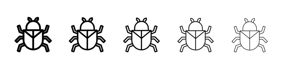 bug icon simple vector outline logo
