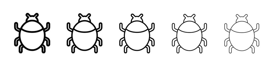 bug icon simple vector outline logo