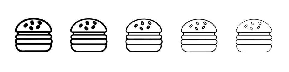 burger icon simple vector outline logo