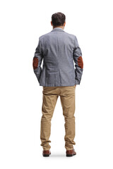 Naklejka premium Rear view of a man standing