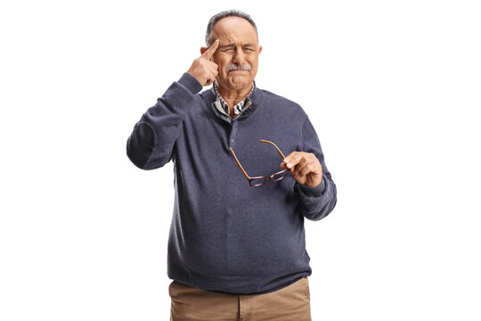 Mature man suffering from headache