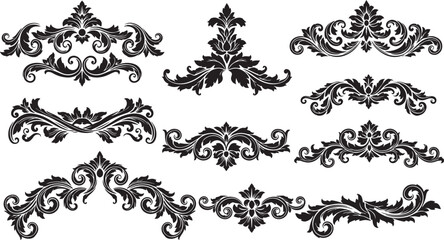 Fototapeta premium Elegant Floral Ornaments Collection of Vintage Design Elements