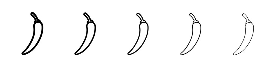 chilli icon simple vector outline logo