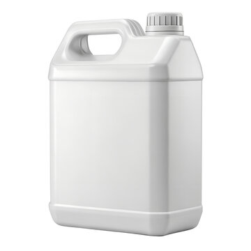 A white plastic jerrycan isolated on transparent background