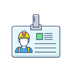 Construction worker identification card, providing employee information and access to work site