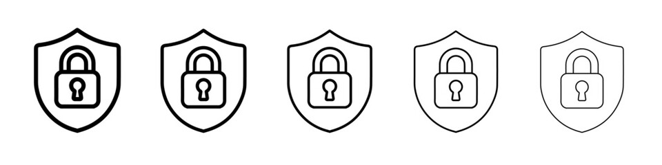 cyber security icon simple vector outline logo