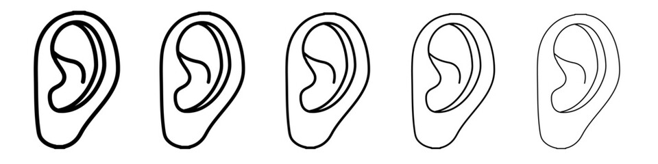ear icon simple vector outline logo