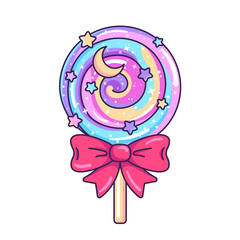 Space, galaxy kawaii lollipop, candy. Simple cute, cartoon style illustration 