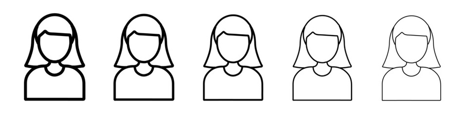 female icon simple vector outline logo