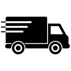Fast Delivery Truck Icon Illustrating Speed and Efficiency in Transport Services