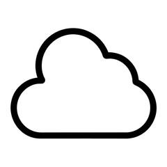 Simple Cloud Outline Icon for Weather Data Storage and Digital Concepts