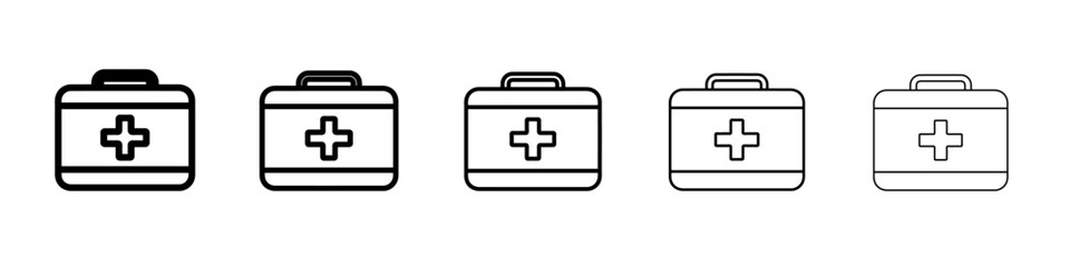 Obraz premium first aid kit icon simple vector outline logo
