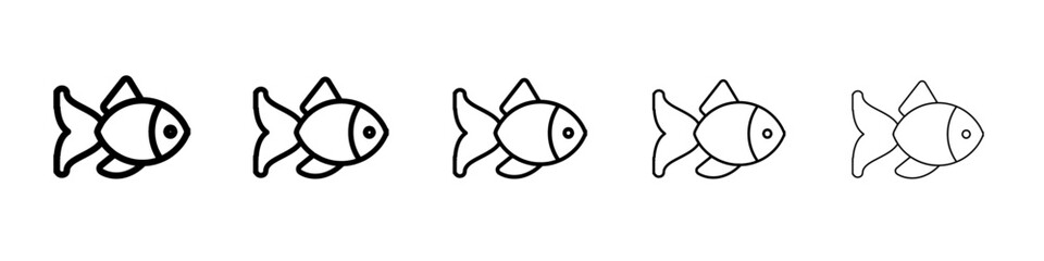 fish icon simple vector outline logo