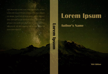 Mysterious Night Sky and Mountain Book Cover Design