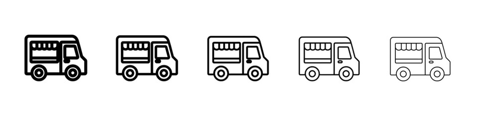food truck icon simple vector outline logo